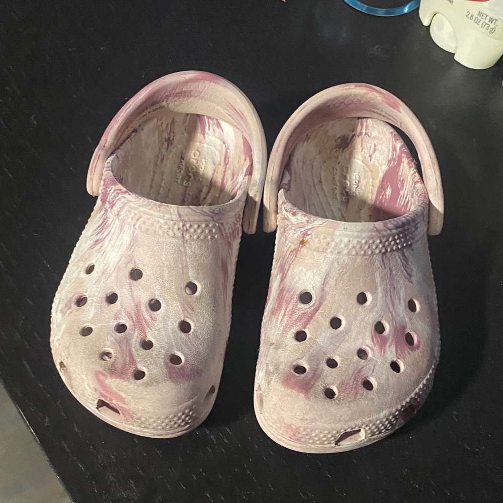 CROCS Kids Pink and White clogs toddler
